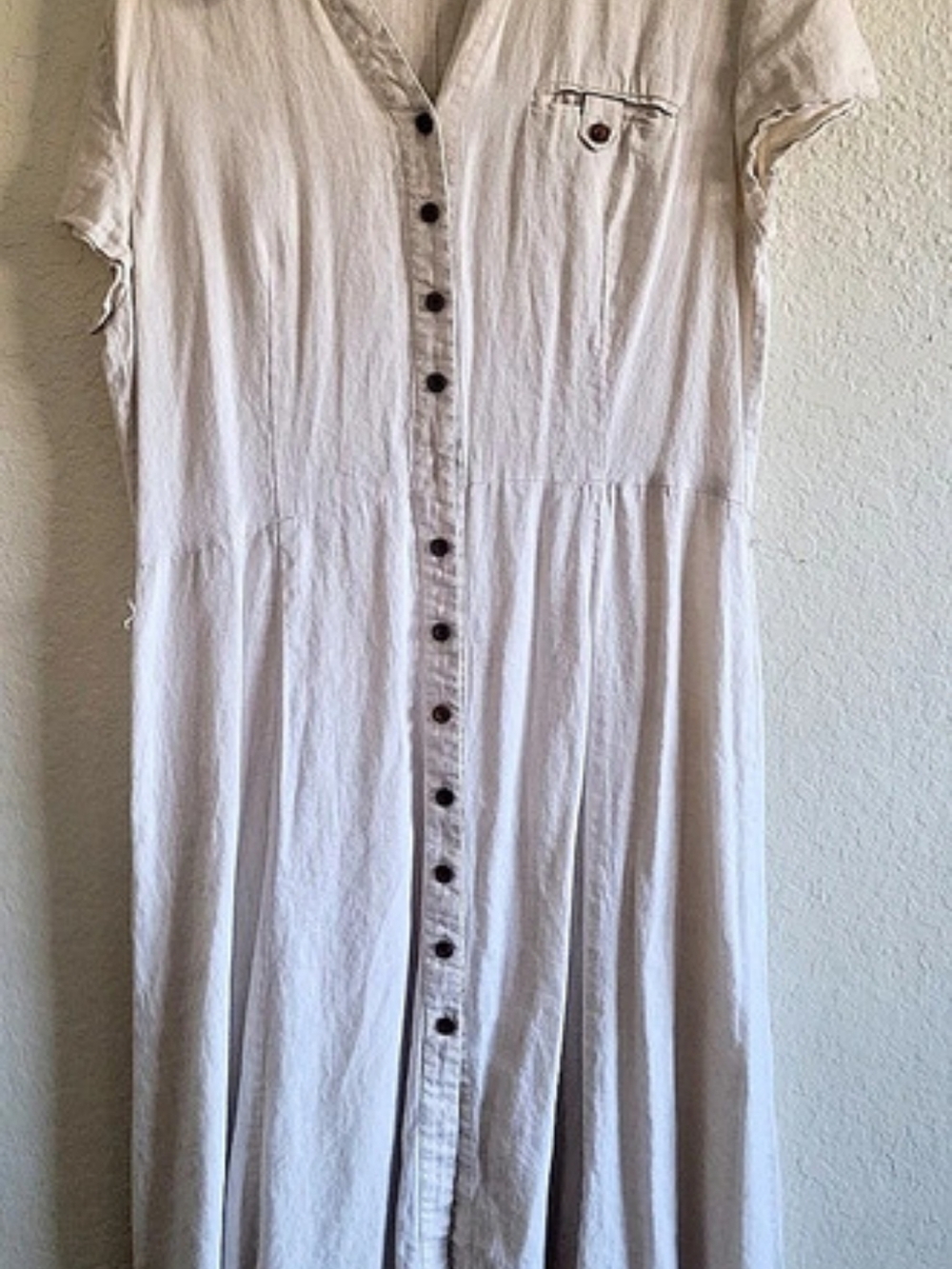 JM Collection Maxi Shirt Dress in Cream Size Medium